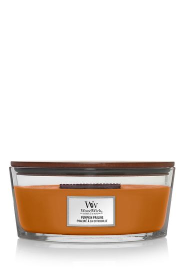 Ароматична свічка з нотами гарбуза та спецій Woodwick Ellipse Pumpkin Praline 453 г